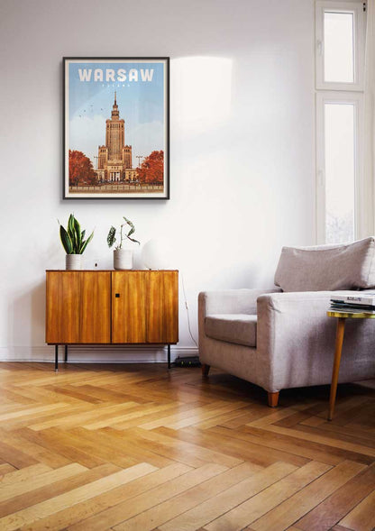 Warsaw, Poland - Vintage Travel Poster