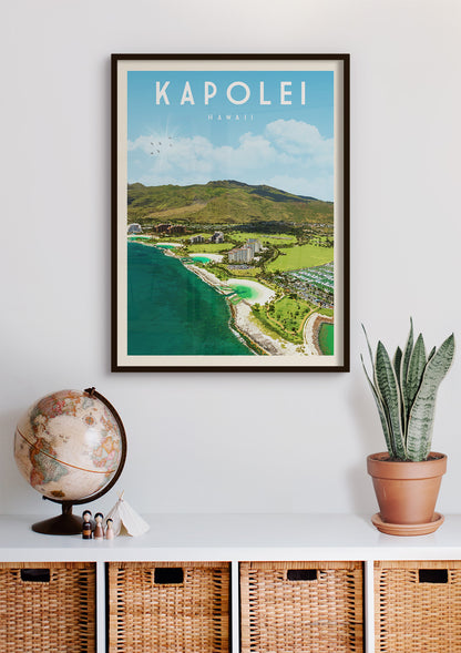 Kapolei, Hawaii - Vintage Travel Poster