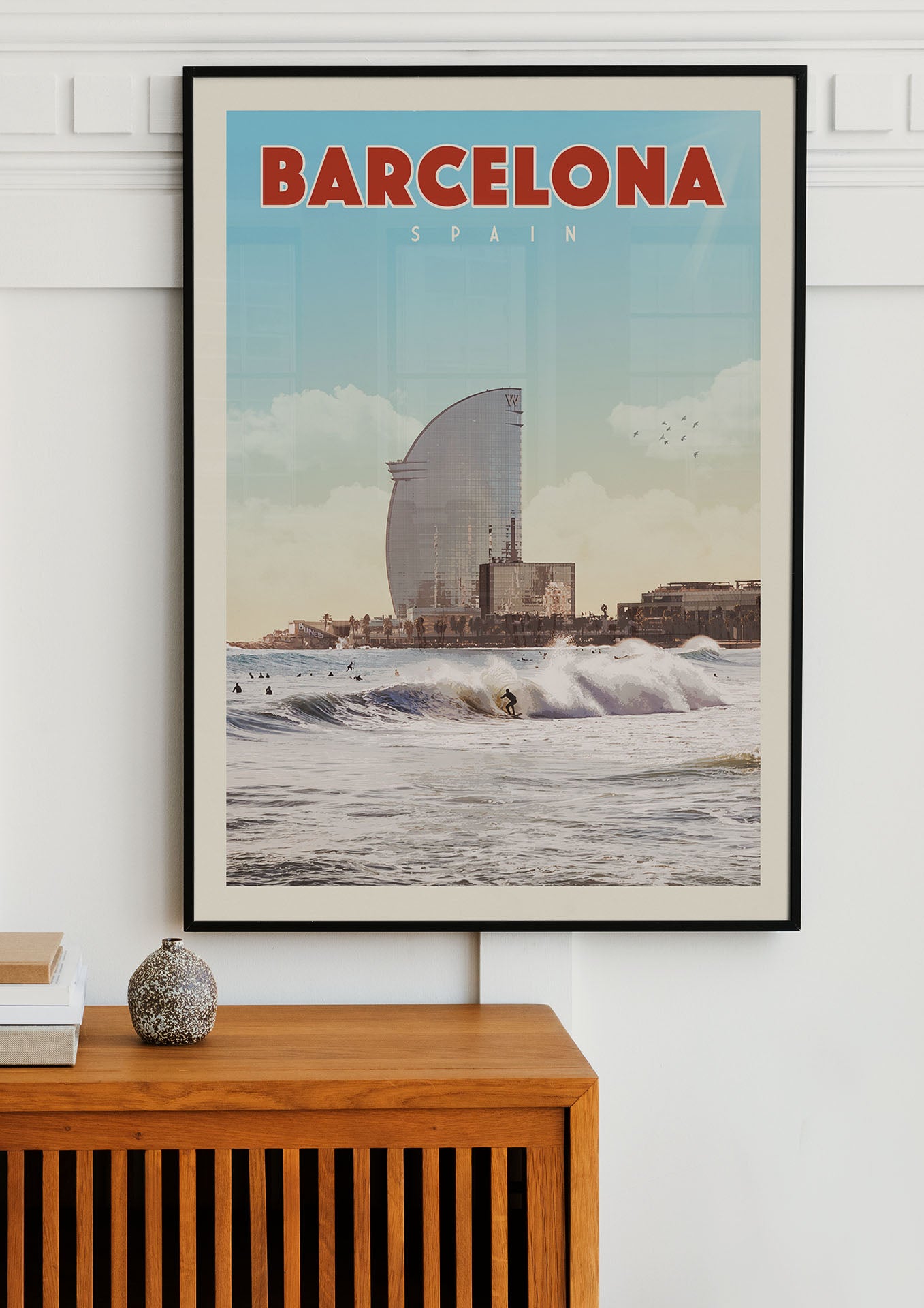 Barcelona, Spain - Vintage Travel Poster