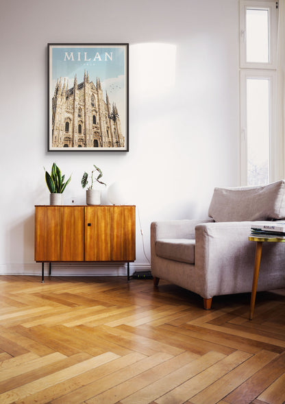 Milan, Italy - Vintage Travel Poster