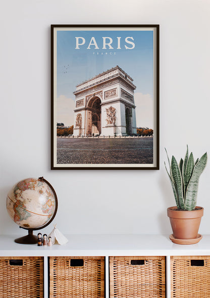 Arc de Triomphe Paris, France - Vintage Travel Poster