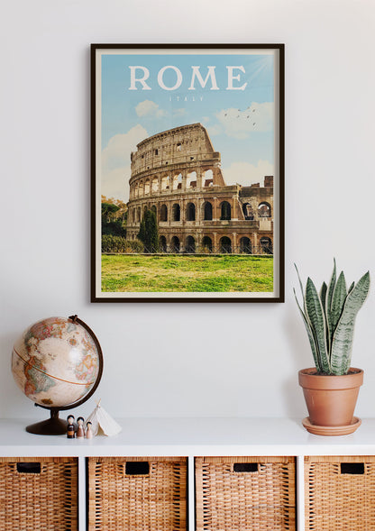 Rome, Italy - Vintage Travel Poster