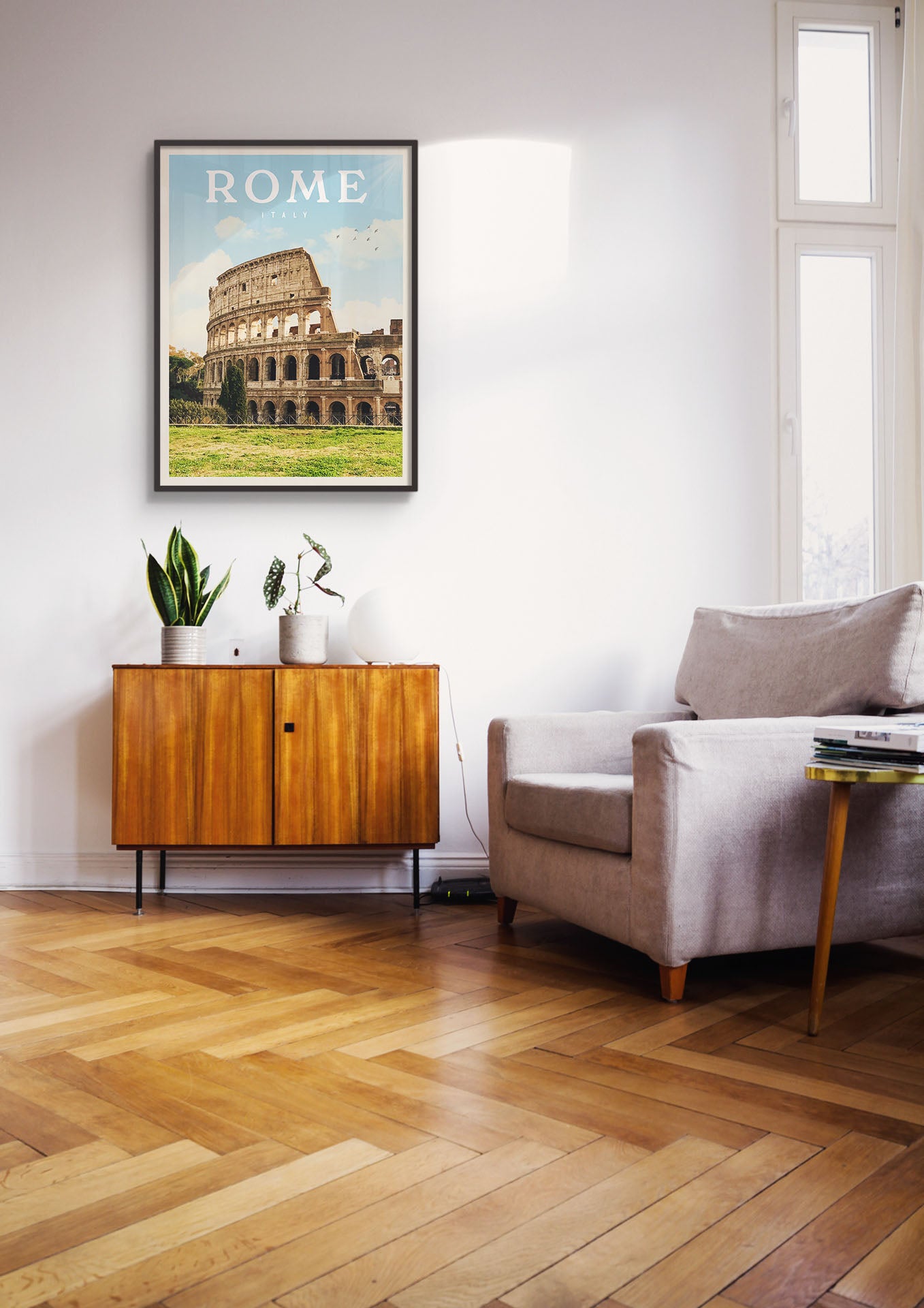 Rome, Italy - Vintage Travel Poster