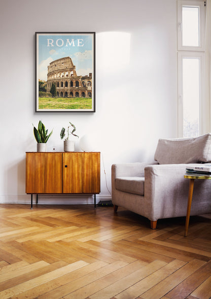 Rome, Italy - Vintage Travel Poster