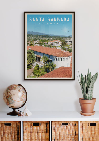 Santa Barbara, California - Vintage Travel Poster