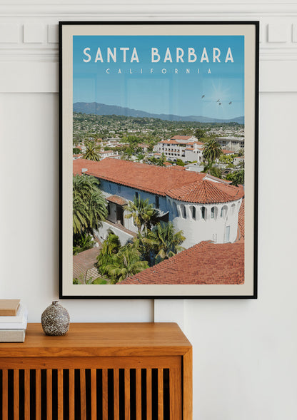 Santa Barbara, California - Vintage Travel Poster