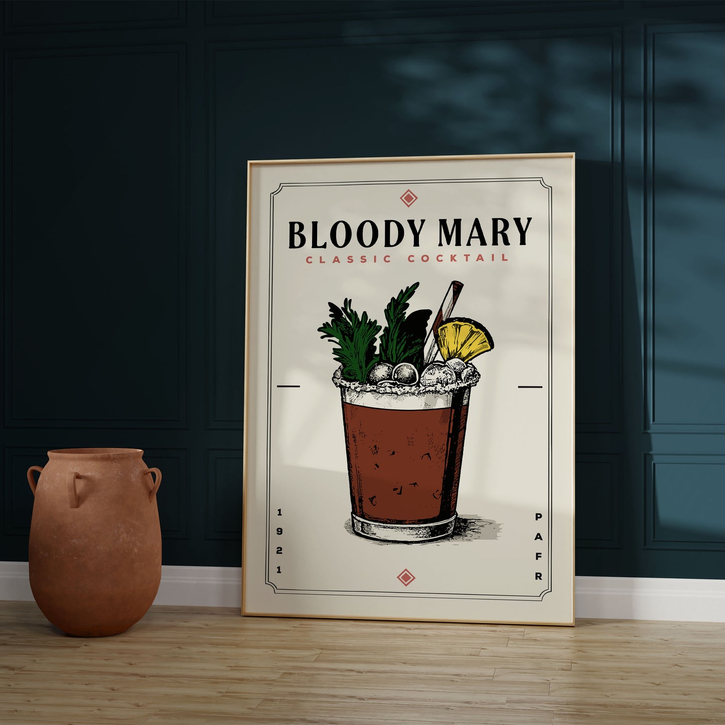 Bloody Mary - Minimalist Cocktail Poster