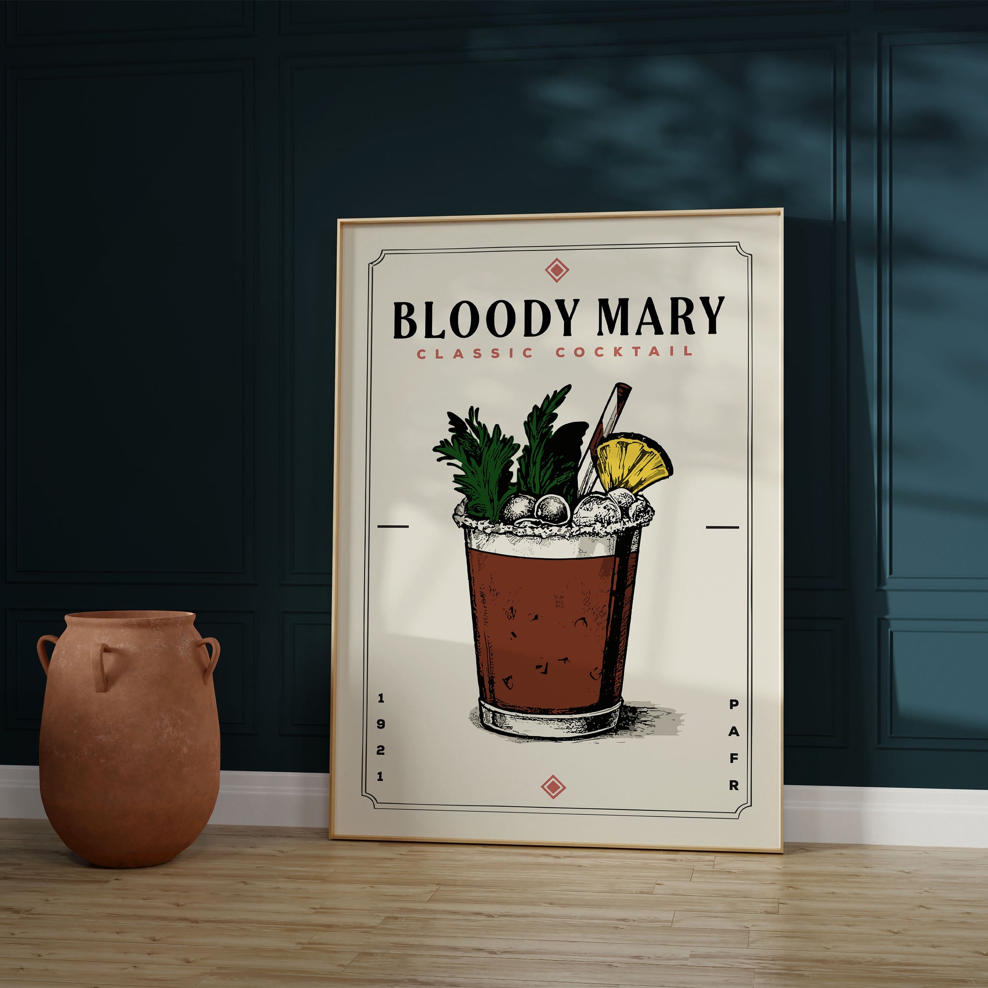 Bloody Mary - Minimalist Cocktail Poster