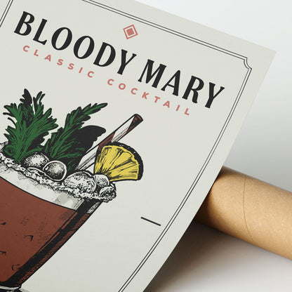 Bloody Mary - Minimalist Cocktail Poster