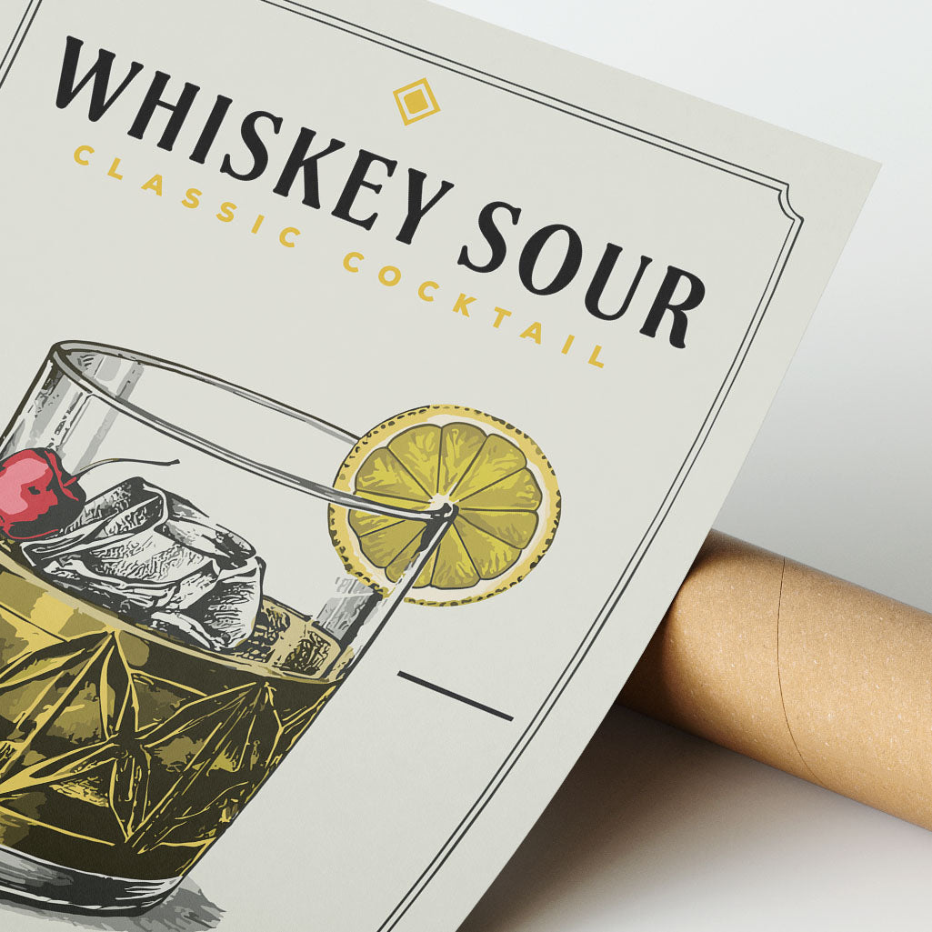 Whiskey Sour - Minimalist Cocktail Poster